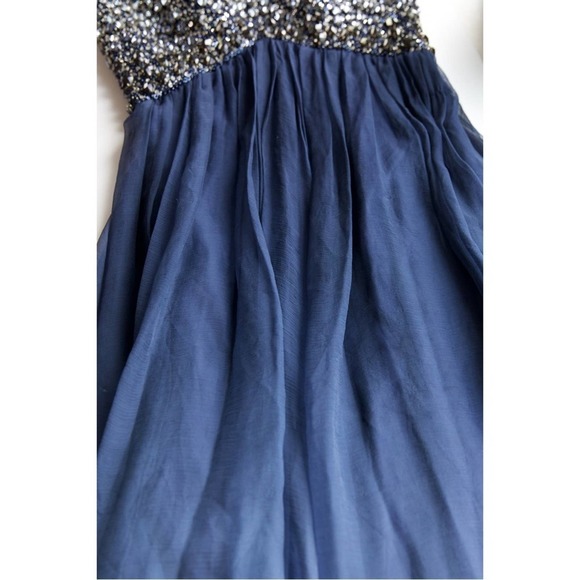 Jovani Strapless Blue and Silver Dress - Picture 8 of 15